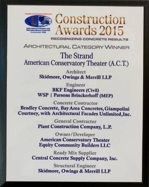 American Concrete Institute Architectural Concrete Award Winner